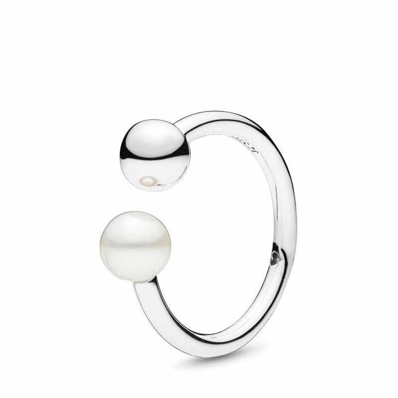Pandora Contemporary Pearl Stackable Ring Silver Egypt PY3408197